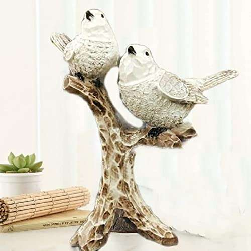 Resin Handcrafted Birds Couple On Tree Showpiece Bird Statue For Home Dcor Living Room Bedroom Table Top Antique Garden Decoration Items - Image 4